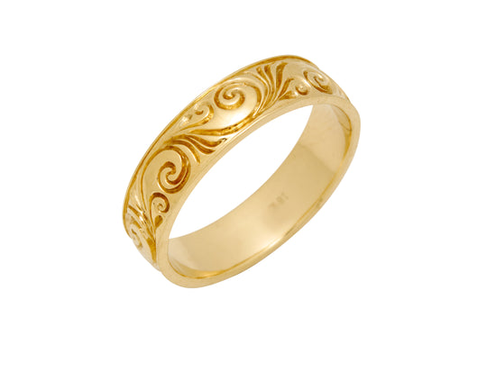 Hand engraved Gold Band